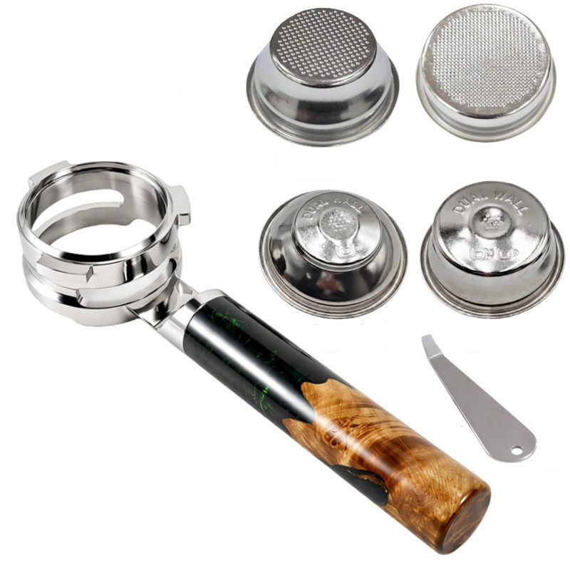 Stainless Steel Flat Place 54m - đánh giá và giá Naked Portafilter Bottomless