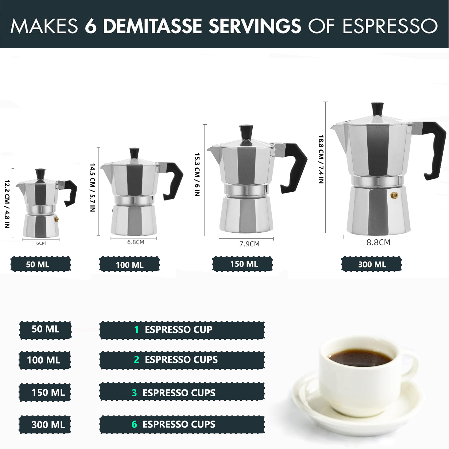 Classic Aluminum Moka Pot 50-3 - đánh giá và giá Hero Coffee Equipment