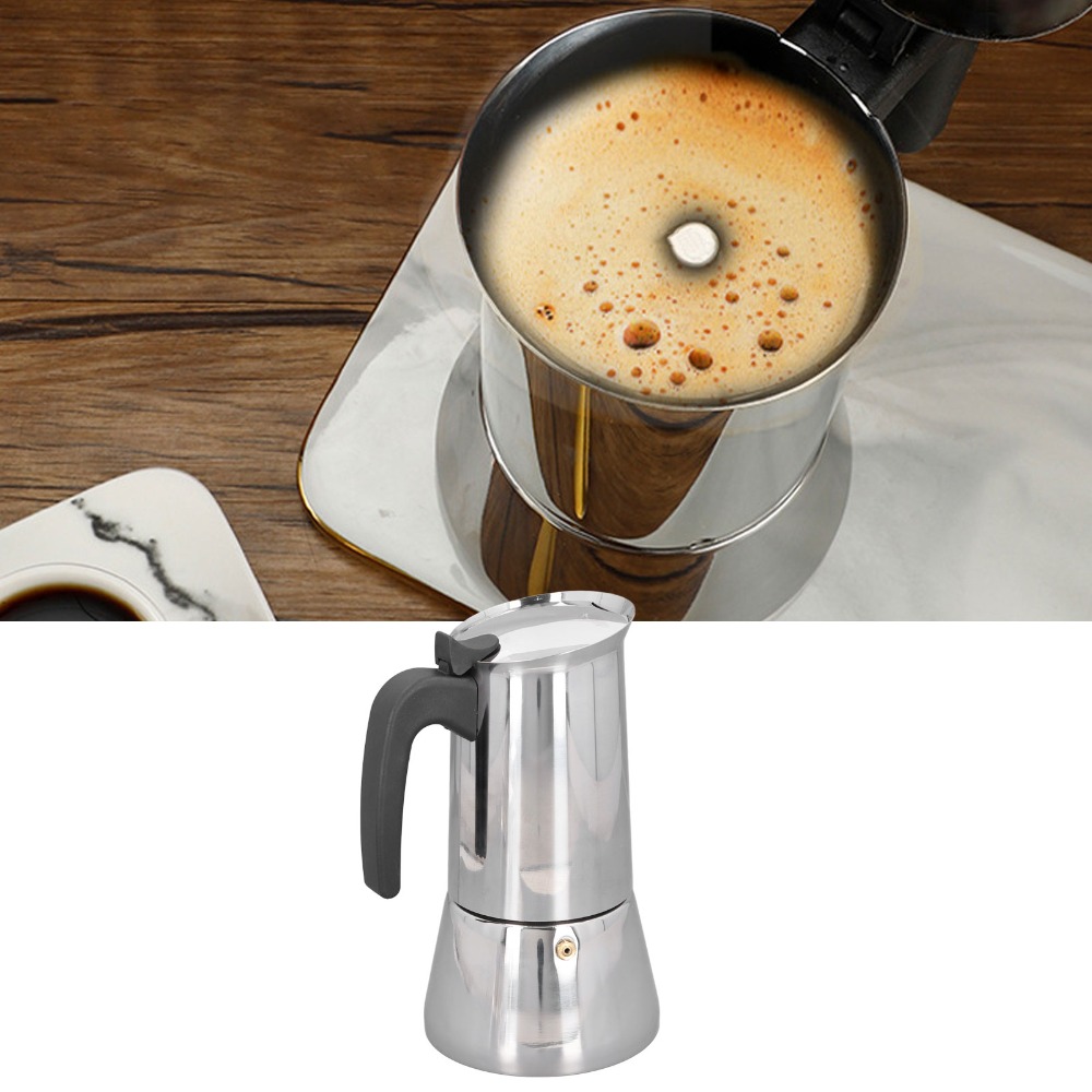 Stainless Steel Moka Pot Large - đánh giá và giá Hero Coffee Equipment