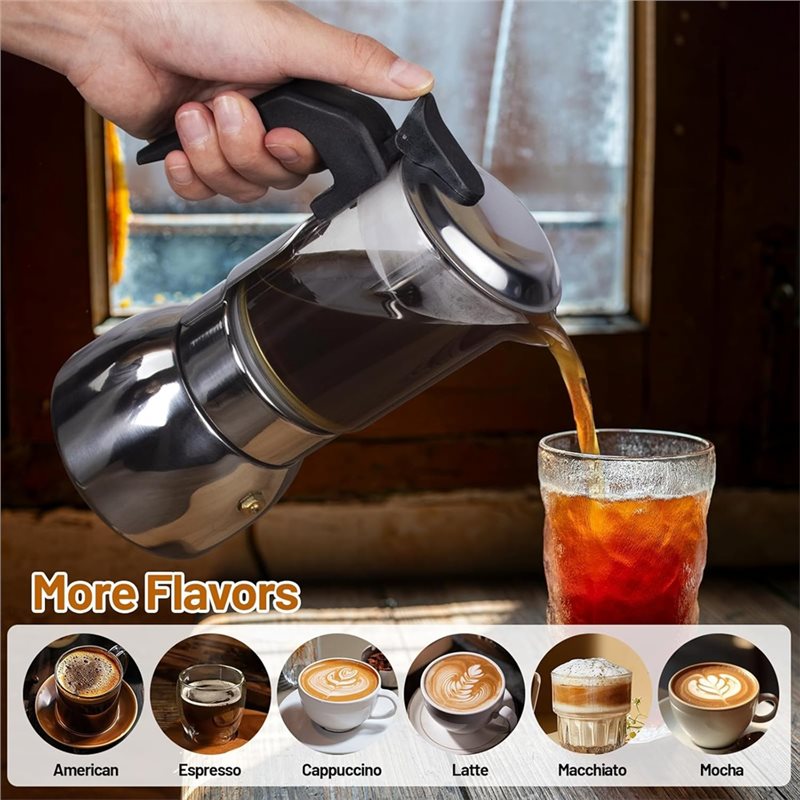 ABUI-Clear Glass 4 Cup Moka Po - đánh giá và giá Hero Coffee Equipment